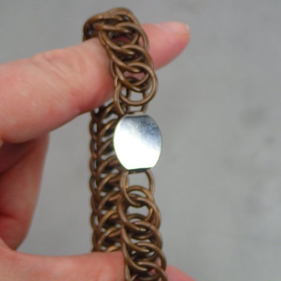 Handcrafted Brass Or Bronze Chain link Metal Handmade Bracelet - Picture 11 of 11
